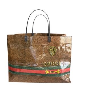 VTG 1980's Authentic Gucci Shopping Bag Paper Bag Gift Luxury Empty Pack READ!